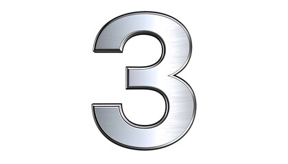 Fototapeta premium Metallic number three