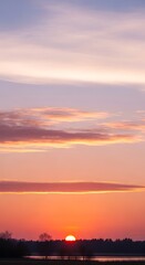 Obraz premium Gentle embrace of dawn a soft dawn paints the horizon with pastel colors light over the river