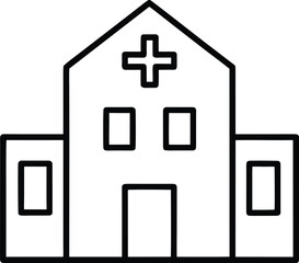 Obraz premium Hospital building outline icon silhouette isolated on transparent background