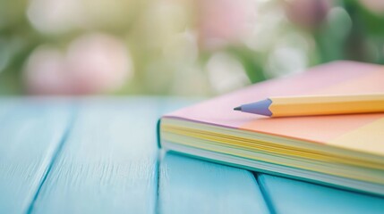 A close up of a vibrant notebook with colorful pages, open to a page filled with handwritten notes.