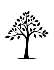 Obraz premium Simple black tree silhouette