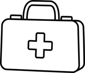 Obraz premium First aid kit with cross icon silhouette isolated on transparent background