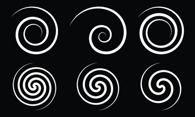 Collection of abstract swirl and spiral symbols, ideal for creative, art-based content.