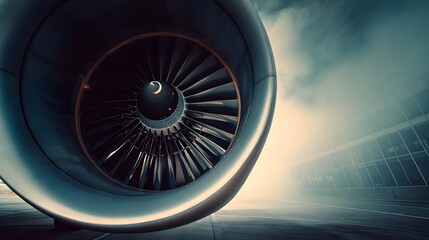 Close-up of Jet Engine