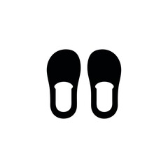 Simple Black and White Slippers Illustration Comfort and Relaxation Depicted in Footwear for a Minimalist Design