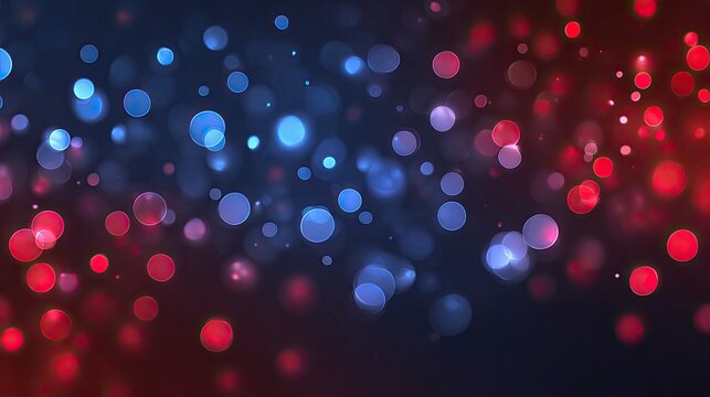 Abstract bokeh, vibrant red and blue circles