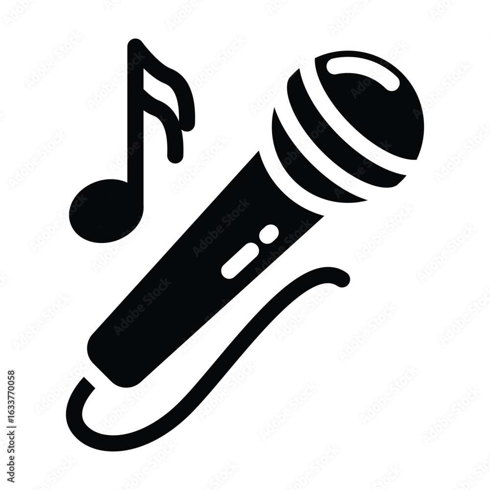 Poster microphone solid icon vector design good for web or mobile app
