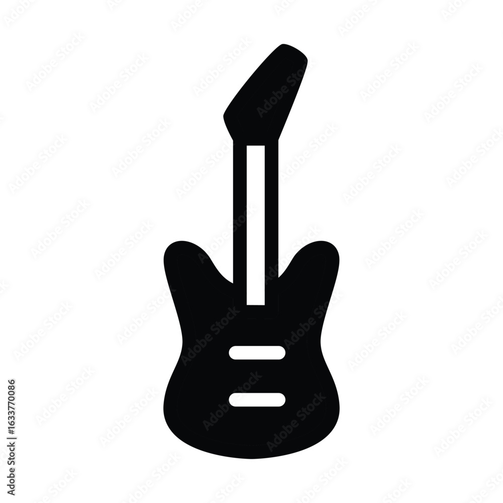 Poster guitar solid icon vector design good for web or mobile app