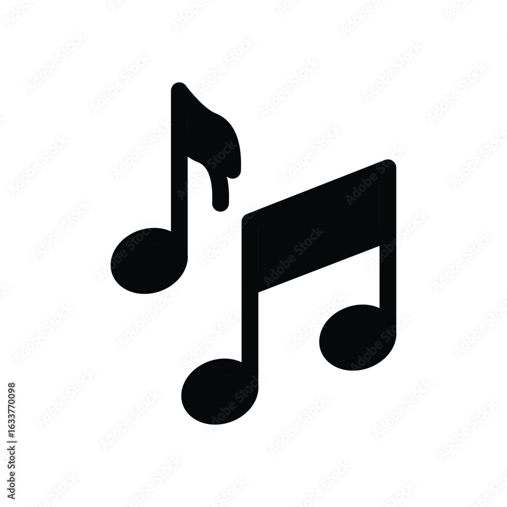 Poster music note solid icon vector design good for web or mobile app