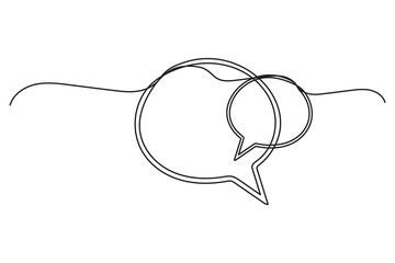 Obraz premium Minimalist one line drawing of speech bubble isolate vector illustration 