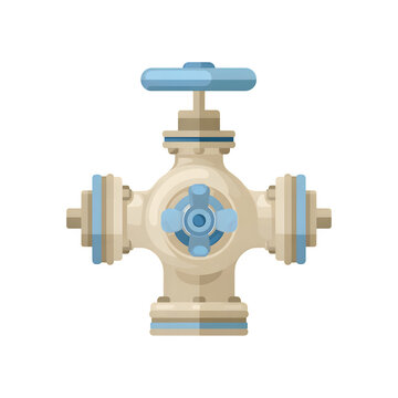 Flat vector icon of a backflow preventer valve, filled plumbing component, transparent background