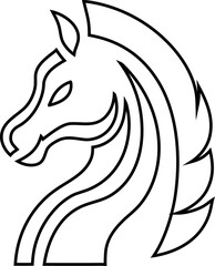Elegant horse head outline logo vector. Ideal for equestrian brands, horse farms, and western-themed designs.

