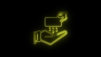 Donation Animation with Glowing Lines on Black Background