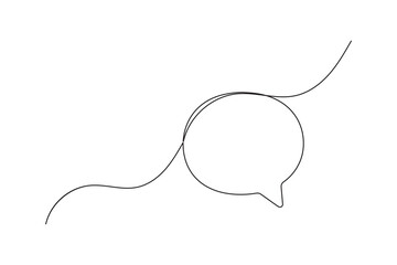 Minimalist one line drawing of speech bubble isolate vector illustration
