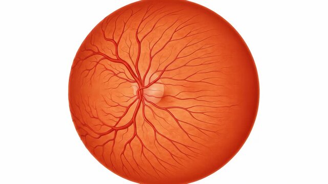 Human Retina Illustration with Blood Vessels