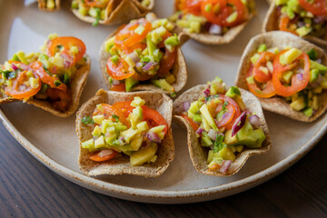 guacamole bites fresh party appetizer close up