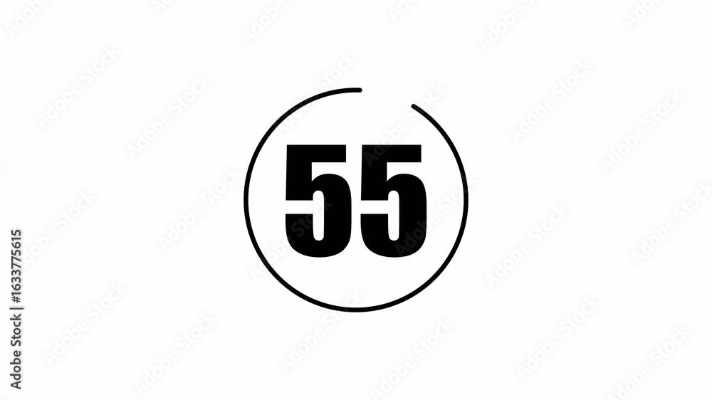 Poster one minute countdown. 60 to 0 seconds countdown, this animation features a one-minute countdown, sta