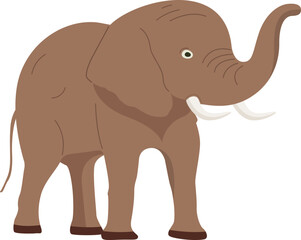 Illustration of an Elephant with Tusks animal