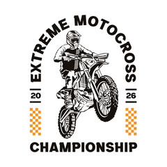 Obraz premium Motocross racing vector illustration, perfect for t shirt design and championship event logo design