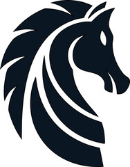 Horse head side profile vector in black silhouette. Perfect for western logos, racing themes, and pet-related designs.

