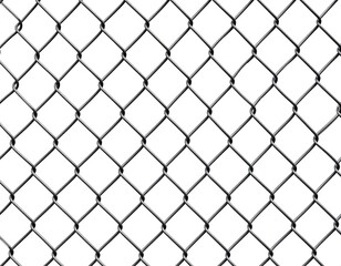 Interwoven metal wire fence, diamond pattern, isolated