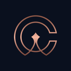 Luxury Letter C with Star Logo Design
