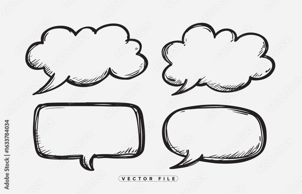 Poster sketchy speech bubbles ready for your social media graphics and web designs, ready to add a message
