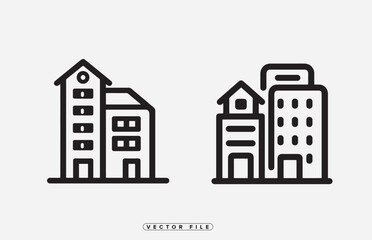 Fototapeta premium Explore modern cityscapes with stunning building icons for designs and architectural projects today