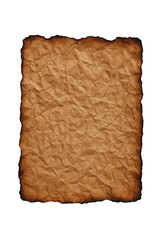 Aged, Crumpled Kraft Paper Texture with Burned Edges, Evoking a Sense of History and Vintage Appeal