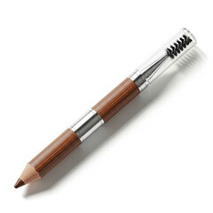 Naklejka premium Elegant wooden pencil with chrome accents on white background 