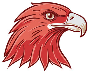 Majestic Red Eagle Head Profile Illustration Fierce Bird of Prey Portrait