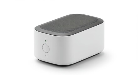 White and Gray Wireless Speaker on White Background