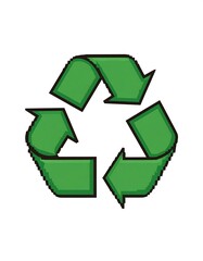 Obraz premium Recycling symbol, pixelated