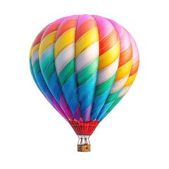 Fototapeta premium Colorful hot air balloon ascending, clear sky, travel, adventure