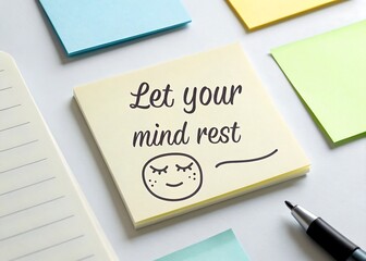 sticky note says let your mind rest