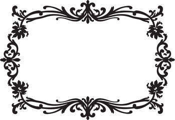 Elegant Floral Border Vector Design, featuring intricate petal details and graceful swirling elements