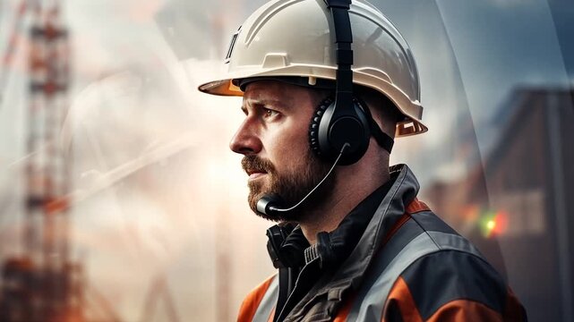 Site supervisor in safety gear
