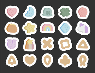 Lucky charms cereal set in scandinavian style with different shapes breakfast snack forms inspired by food symbols perfect for your illustration and creative designs projects © Sergii Ieromin