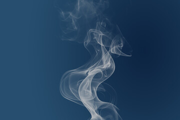 Fototapeta premium Realistic white smoke on dark blue background