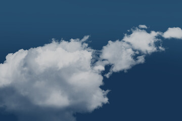Realistic cloud clumps are clearly visible in the blue sky