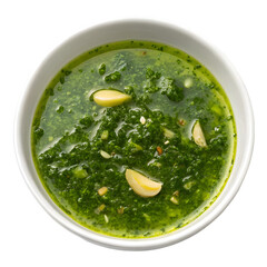 A fresh and flavorful chimichurri sauce bursting with finely chopped parsley, garlic, oregano, and red chili flakes, glistening with olive oil and vinegar.