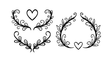 Hand drawn wedding ornament collection