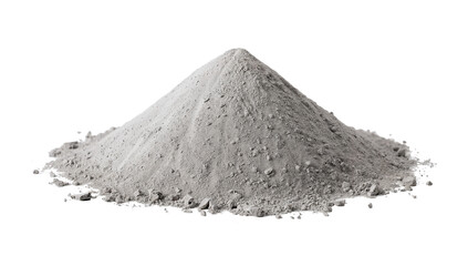 Pile of Cement Powder Isolated on Black Background Ready for Construction Work