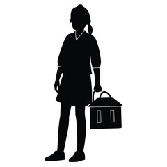 Multiple images of a man carrying bag, Pilot Walking with Helmet Silhouette, Student Discussion Vector Silhouette, Casual man walking, Man walking with bag, Man Pulling Suitcase, Kiddy Crowd Vector.