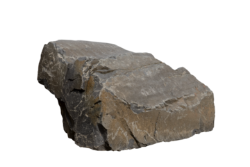 Rock stone podium stand,Isolated Nature Chunk of  Rock Sea on background,Big Stone formation located part of the mountain, Green, Brown Cliff Rock with rough texture surface