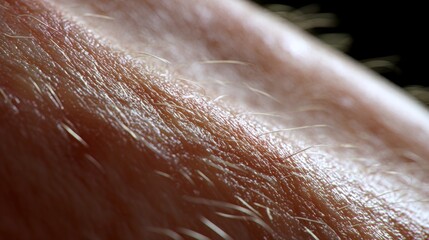 Fototapeta premium Close up of human skin texture showing fine hairs and pores closeup macro