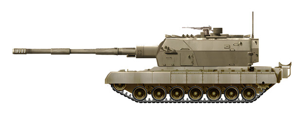 Arjun-152 SPH (Concept of self-propelled guns based on the Arjun tank with a 2S35 turret and a 152mm gun) © Tikros