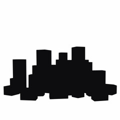 Fototapeta premium Silhouette of toy blocks on white background, abstract design