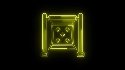 Scrolling Animation with Glowing Lines on Black Background