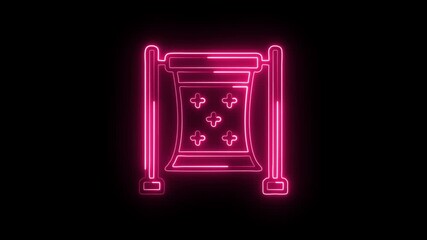 Scrolling Animation with Glowing Lines on Black Background